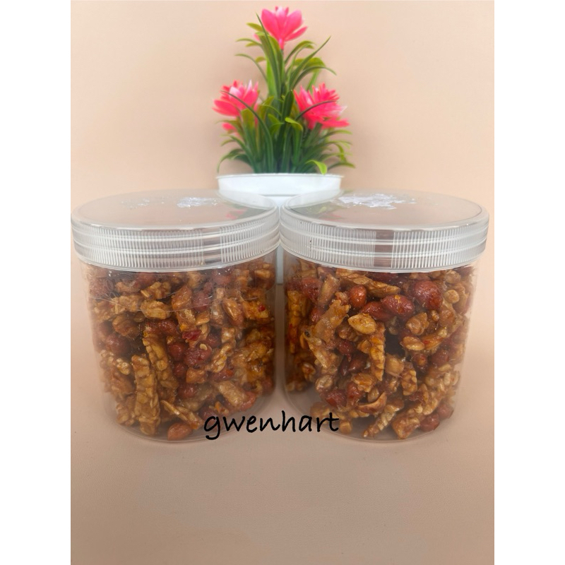 

Kering Tempe Kacang Bumbu Rujak Pedas Manis Kemasan Toples Premium 200 gr