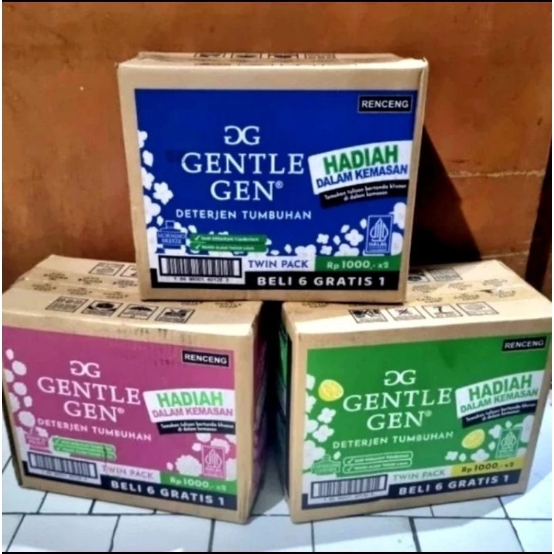 Gentle Gen Deterjen Cair Morning Breeze 1 Dus/Karton Isi 140 pcs atau 10 Renceng - GentleGen Deterje