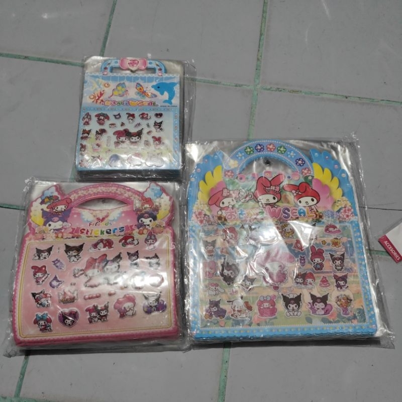 

20 pcs stiker tas kecil ,tanggung ,besar bongkar pasang stiker