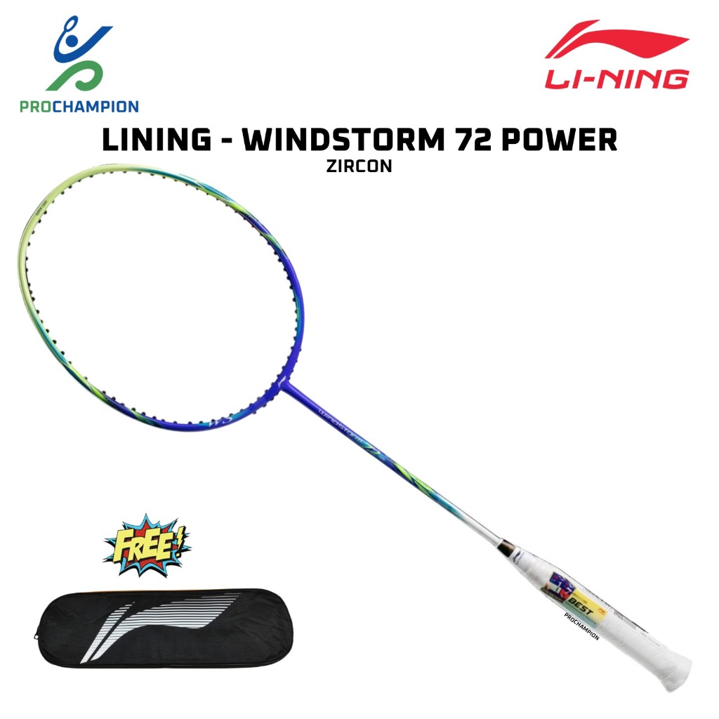 New  Raket Badminton Lining Li-Ning Windstorm 72 Power Zircon