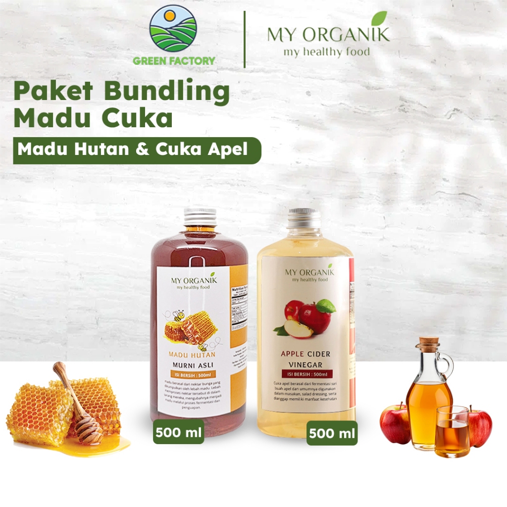 

My Organik Paket Bundling Madu cuka Cuka Apel Original - Diet Detoks - Apple Cider Vinegar