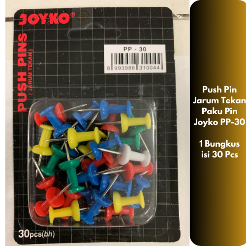 

(1 PACK / 30 PCS) Push Pin Jarum Tekan Paku Pin Joyko PP-30