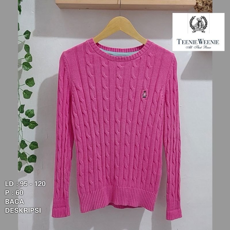 Teenie Weenie Cable Knit Pink Fanta Sweater Thrift