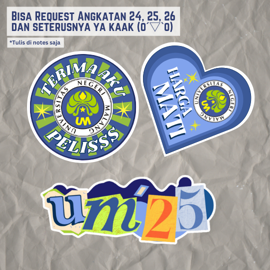 

STIKER CAMABA UM - UNIVERSITAS NEGERI MALANG KAMPUS STICKER LAPTOP IPAD BUKU CERMIN MOBIL MOTOR CASING KESING CASE HANDPHONE HP SETIKER PTN