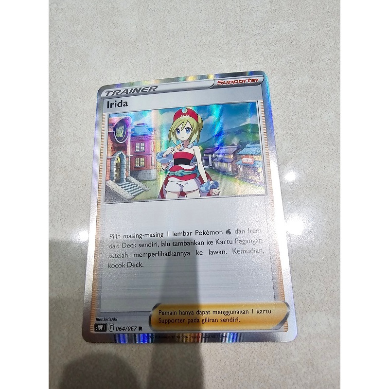 Paket kartu Pokemon Hologram Trainer Irida + Free 5 kartu Pokemon Random Non Hologram