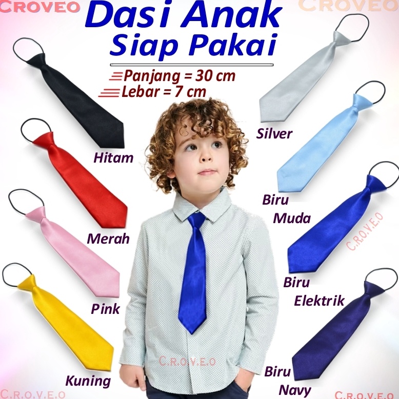 Dasi Anak Polos Hitam Laki Kecil Anak2 Tk Panjang Pesta Balita Cowok Sd Tahun Merah Biru Lucu Langsu