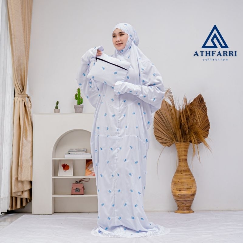 Athfari Mukena Terusan Dewasa Bordir Rania Rayon Premium