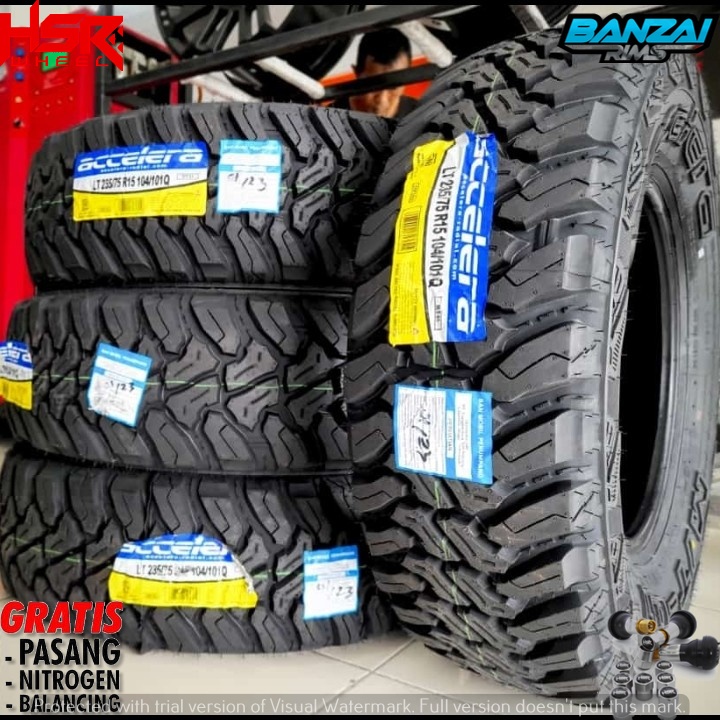 Ban Mobil Offroad Ring 15 Ukuran 235 75 R15 Merek Accelera M/T 01 Ban MT R 15 Tubles