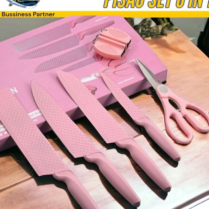 KF7 PISAU SET DIAMOND 6PCS  PREMIUM DIAMOND KNIFE SET  KNIFE SET