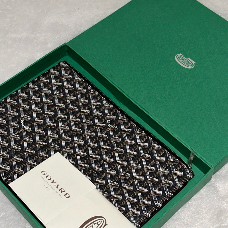 goyard senat mm black clutch