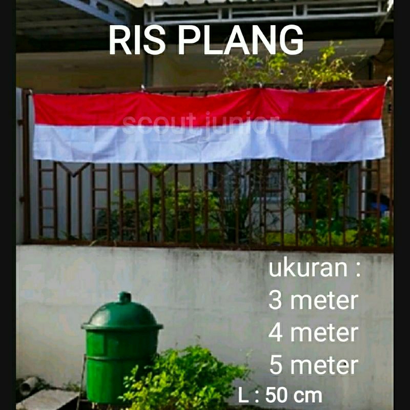 BENDERA MERAH PUTIH - PANJANG  - UMBUL UMBUL RESPLANG - BENDERA GEDUNG 3 meter - 4 meter - 5 meter  