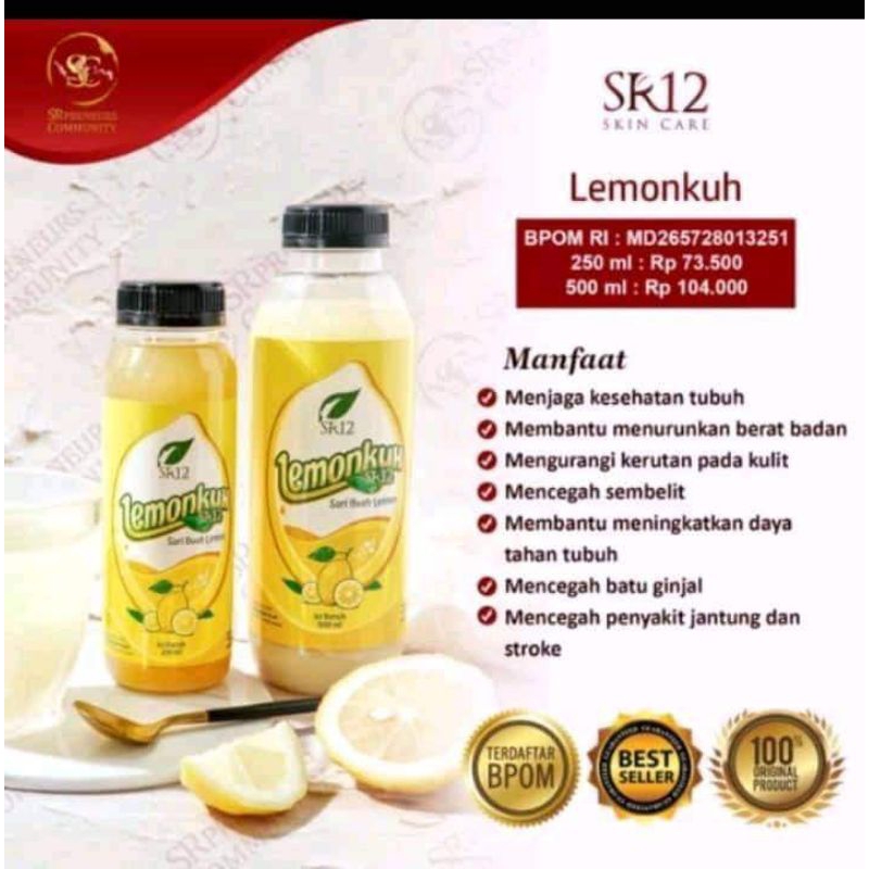 

Sari Buah Lemon SR12 Lemonkuh Mencerahkan Kulit/Meningkatkan