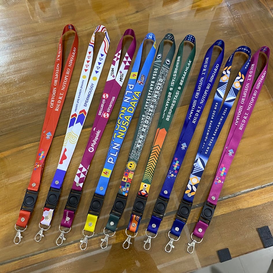 

Custom Cetak Tali Lanyard Full Color Print Sublim Digital Printing / Tali ID Card