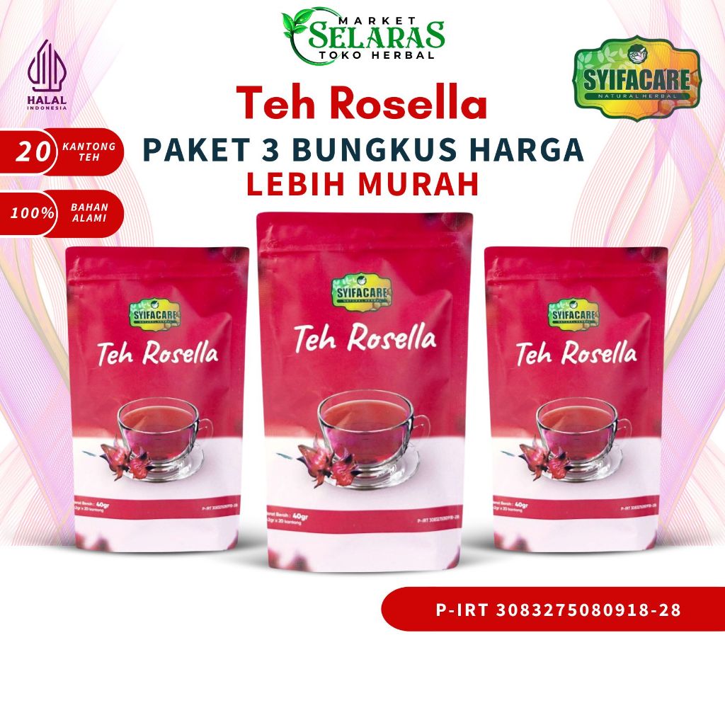 

Paket 3 Bungkus Rosella Teh Celup Herbal Alami Asli | Minuman Rosella Ampuh Menurunkan Tekanan Darah