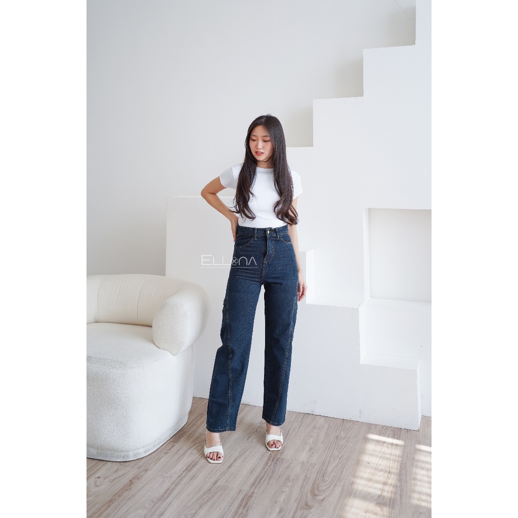 OSSO JEANS - Bianca Kulot Bobok - Biru