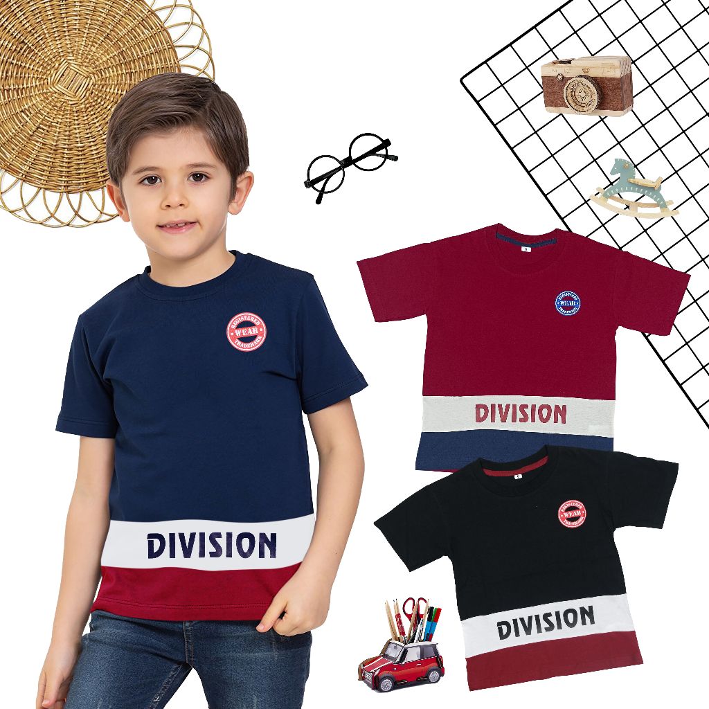Baju kaos atasan anak laki laki cowok division umur 3-7 tahun