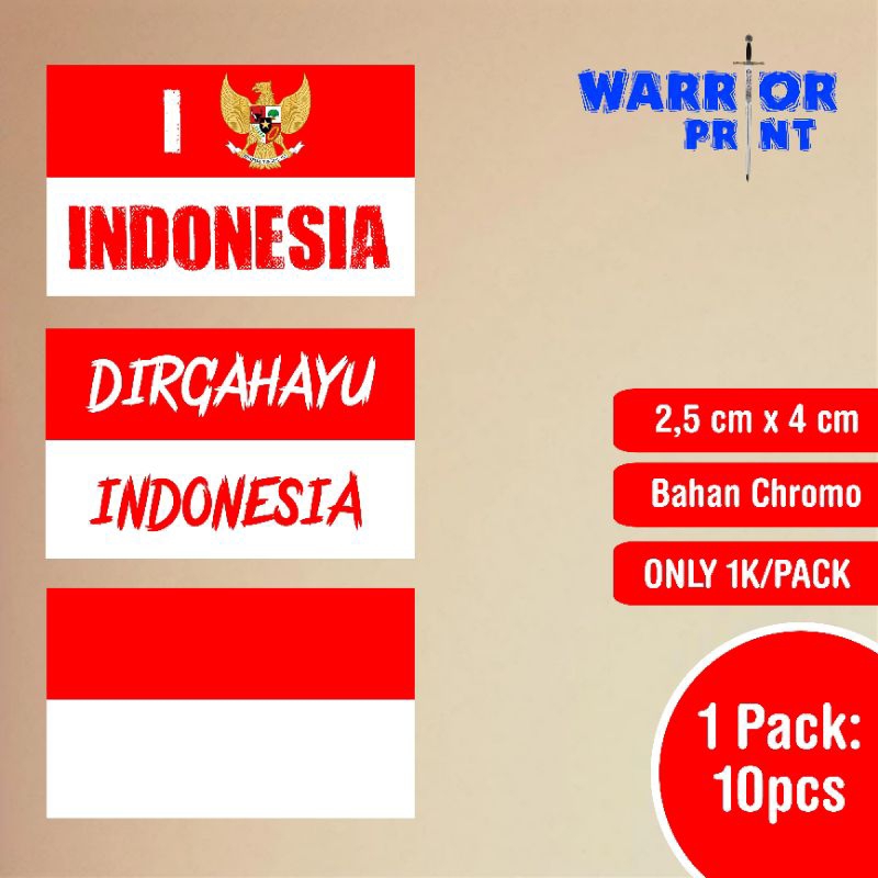 

STIKER PIPI BENDERA INDONESIA MERAH PUTIH ISI 10 PCS