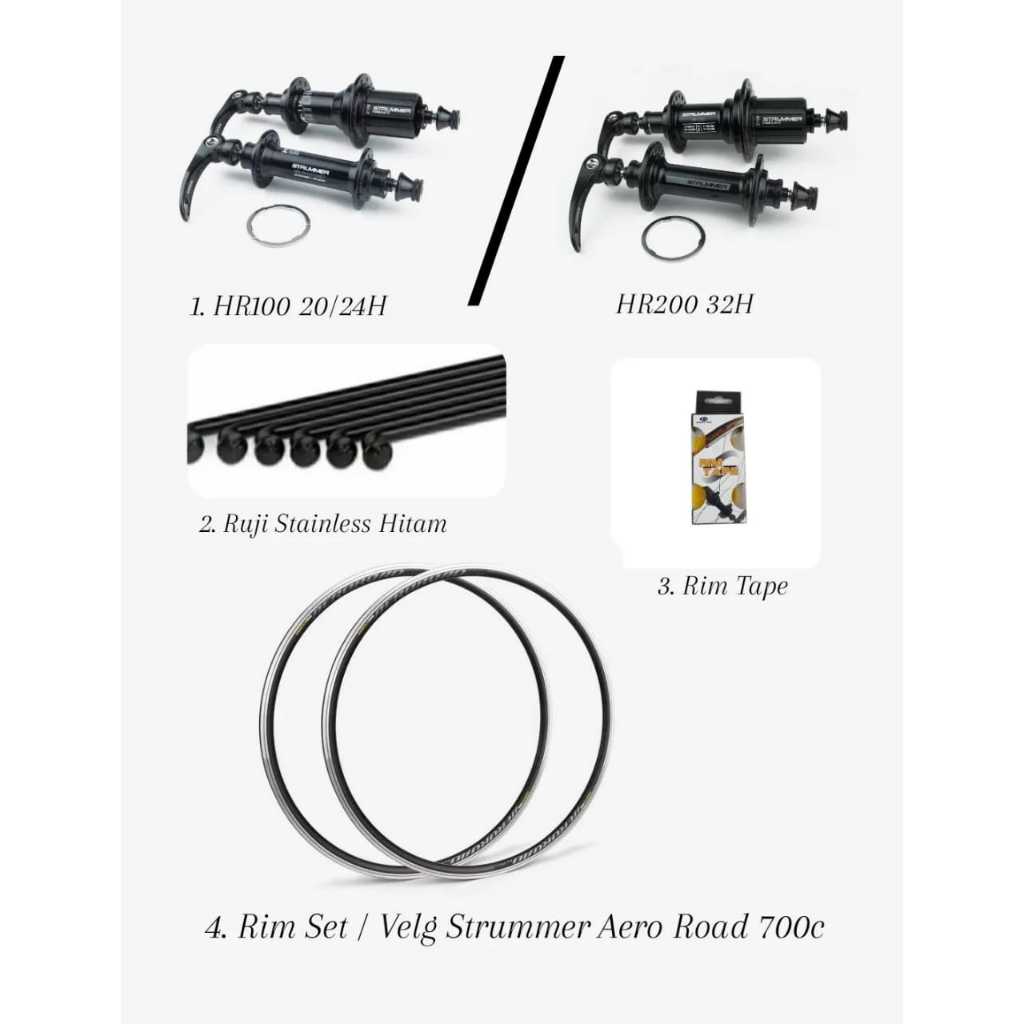 WHEELSET STRUMMER AERO ROAD 700C