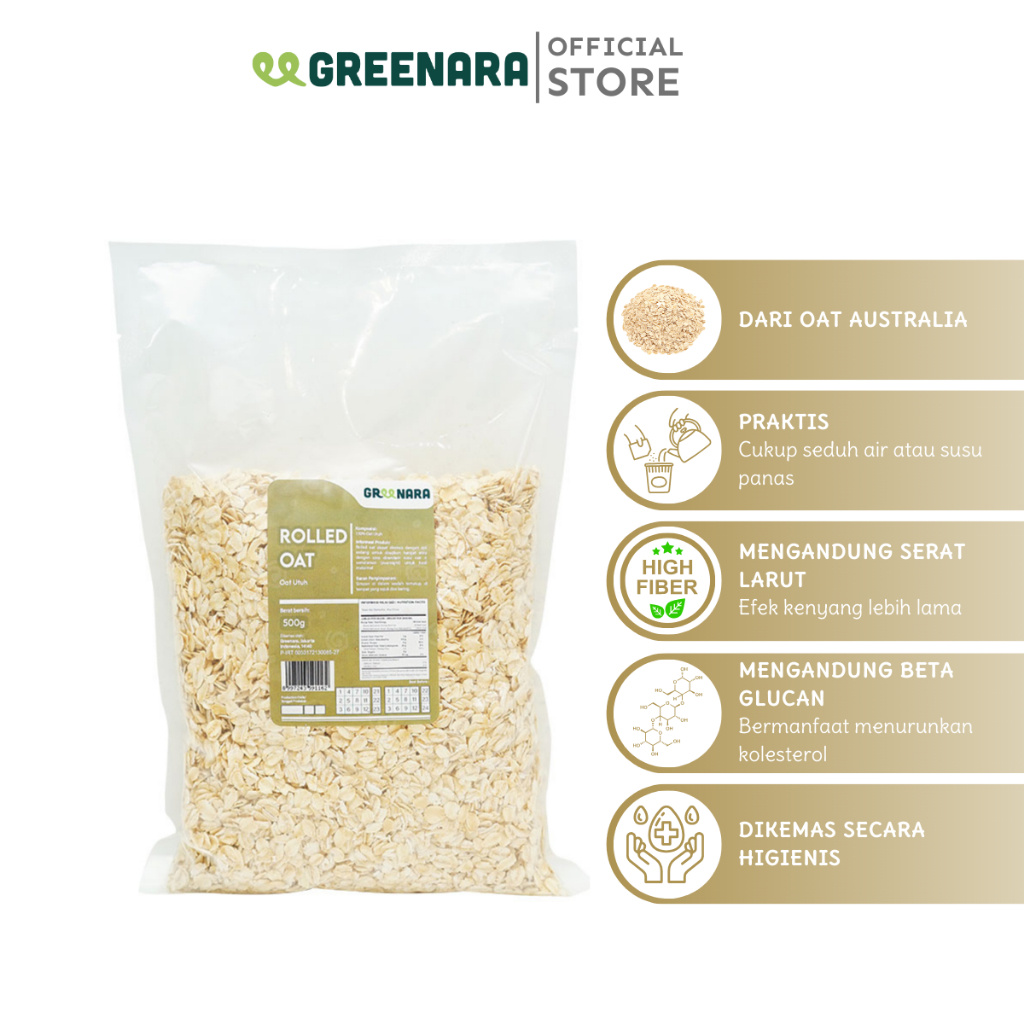 

Greenara - Oat Utuh 500gr / Rolled Oat