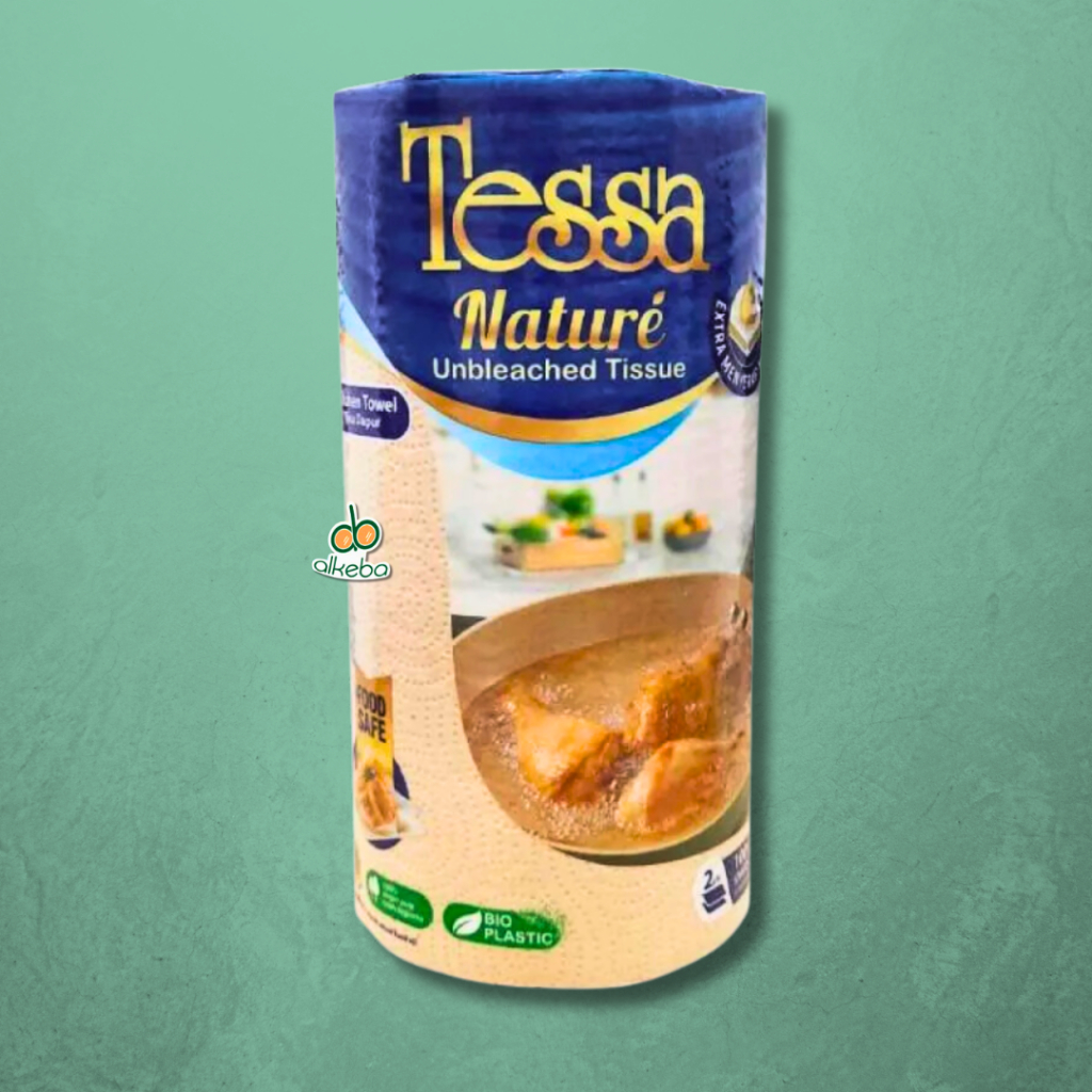 Tissue Dapur Tessa Nature unbleached kitchen towel 1 roll 100s 2ply coklat