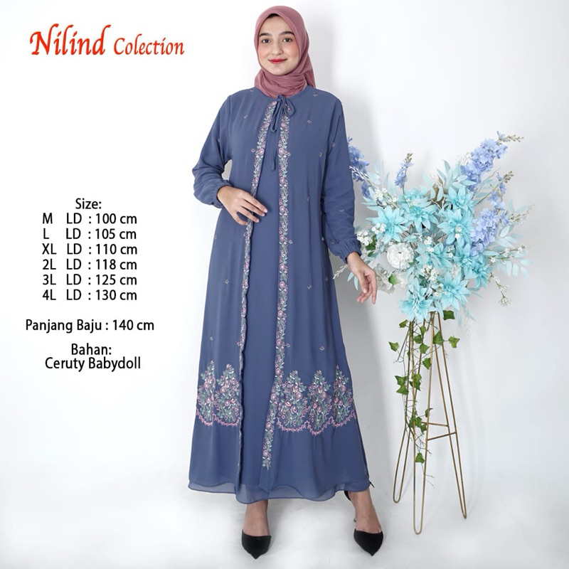 Gamis Ceruty Babydoll Premium | Gamis Ceruty Bordir | Gamis Ceruty Buka Pintu