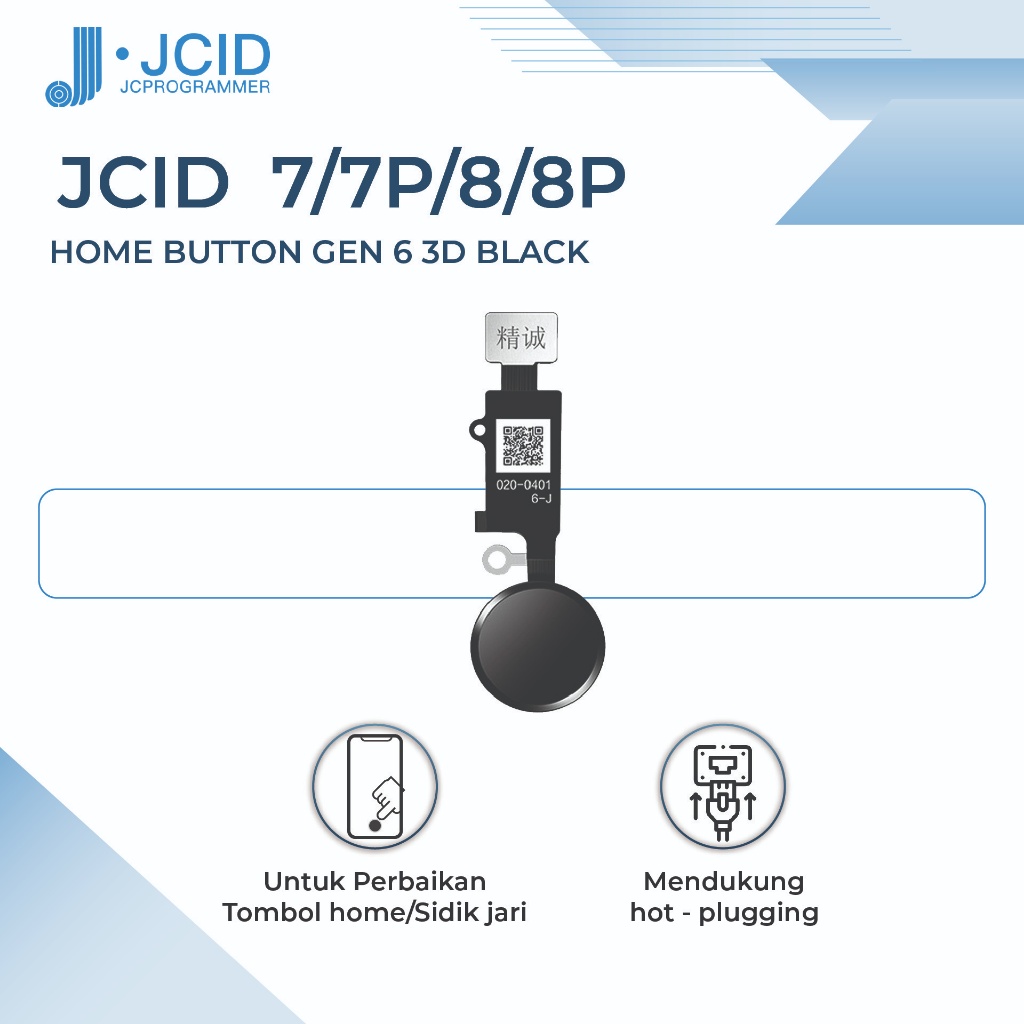 HOME BUTTON JC HOME-6-3D BLACK FOR IPHONE 7/7P/8/8P ORIGINAL