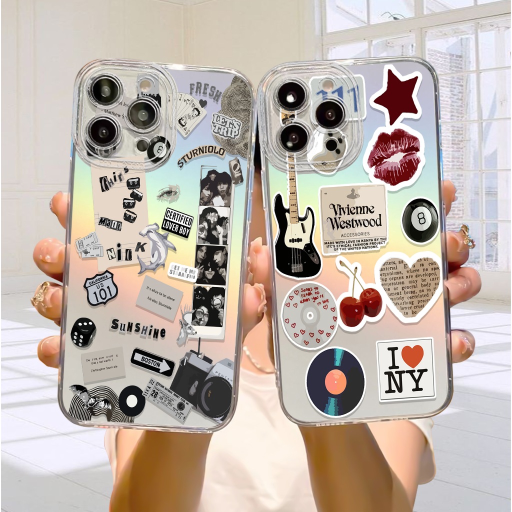 Case Hologram OPPO A5S A11K A12 A7 A15 A15S A57 A77S A58 4G Motif ( 31 ) Softcase Hologram Bening Te