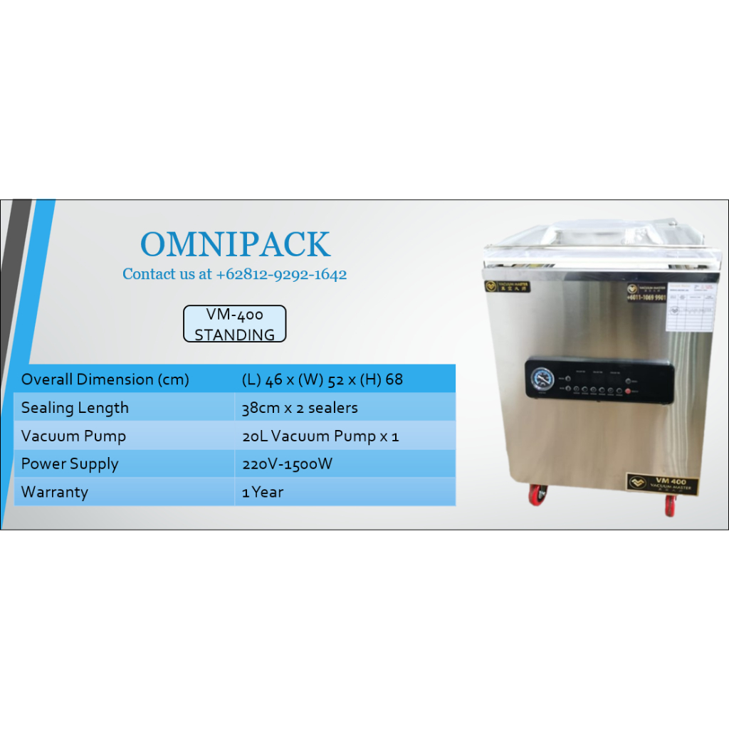 VM-400 Mesin Kemasan Vakum Portabel (Vacuum Pack Machine - Standing)