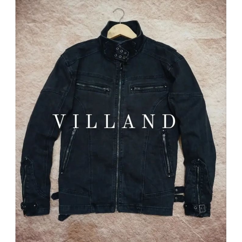 jaket motor villand bahan denim tebal recomend bekas second preloved