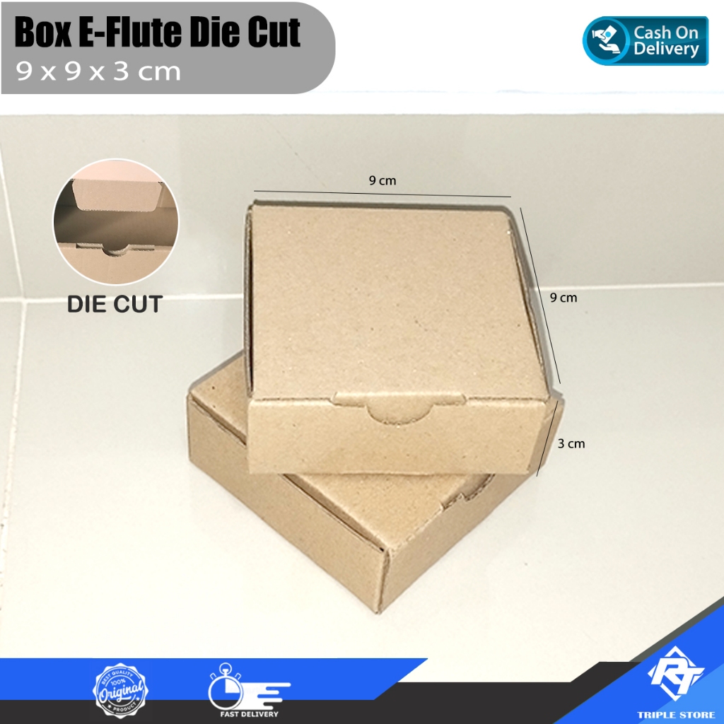 

Box Kardus E-Flute Die Cut 9x9x3 cm untuk Packing Tempered Glass Camera dan Accessories