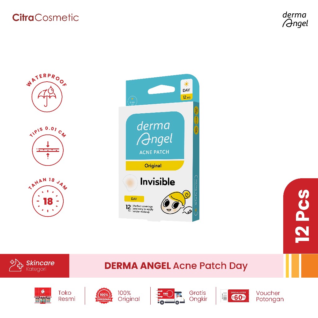 Derma Angel Acne Patch original Day  Isi 12 Patch