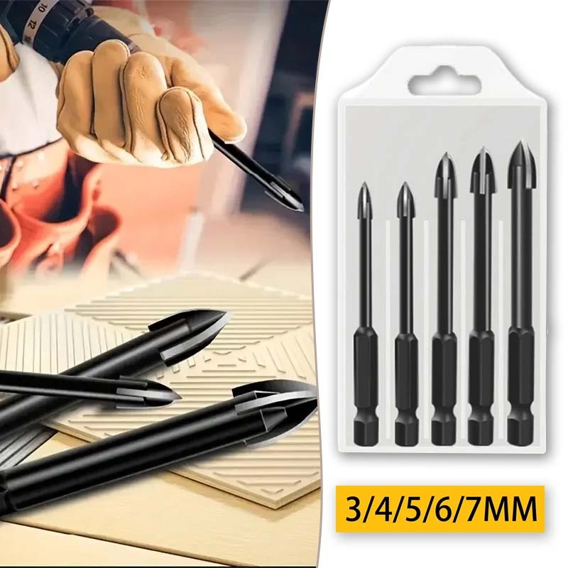 5 Pcs Mata Bor Beton Set Mata Bor Besi ,Kaca,Granit, Keramik/ Mata Bor Tembok Universal Mata Bor Set