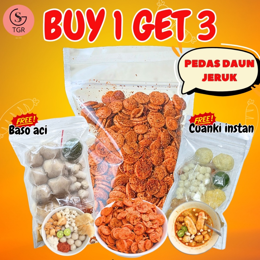 

1 Pack SOSRENG PEDAS 300Gram FREE Baso Aci & Cuanki Instan By Gudangsnack