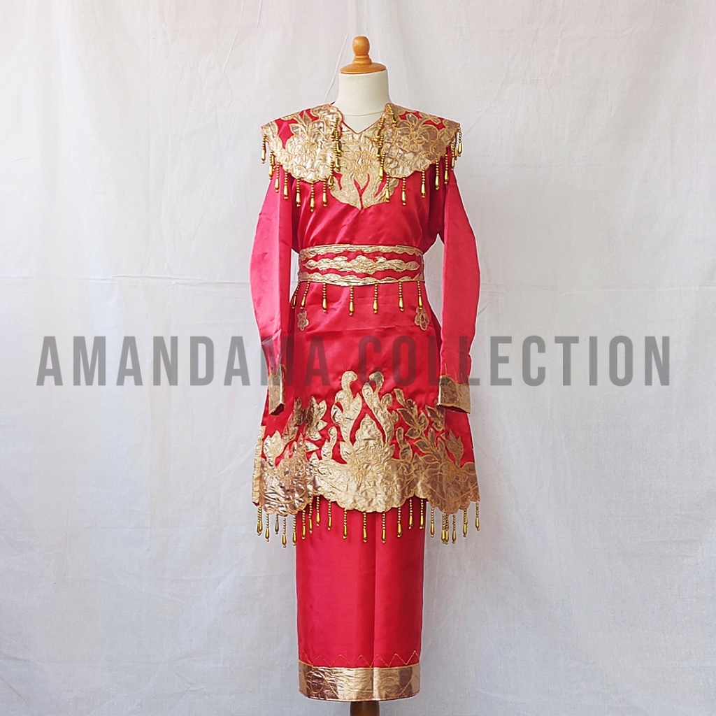 Baju Adat Minang Bordir Cewek SMP Rok Lilit - Baju Tari Bordir adat Minang SMP - Baju Karnaval Adat 
