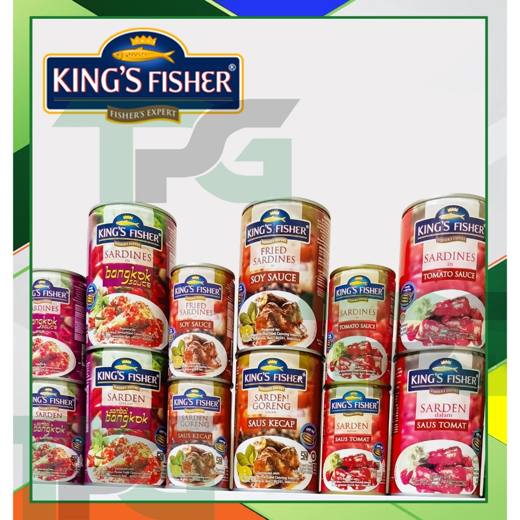 

KINGS FISHER - Sarden saos tomat / saos kecap / sambal bangkok / sambal hijau / balado 155 gr 425 gr