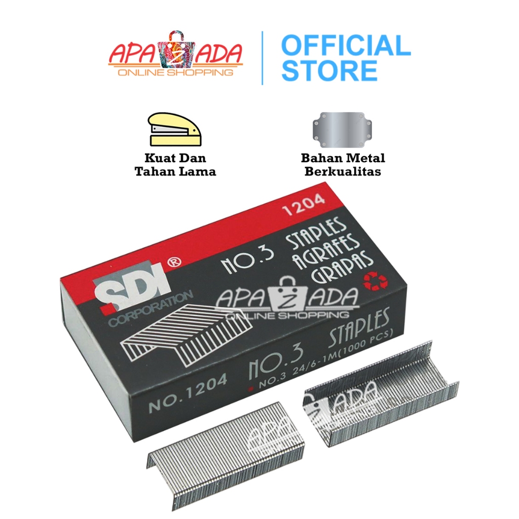 

Apazada - Isi Staples No.3 Merek SDI [1 Pack Isi 10 Box Kecil] 1204 Berkualitas