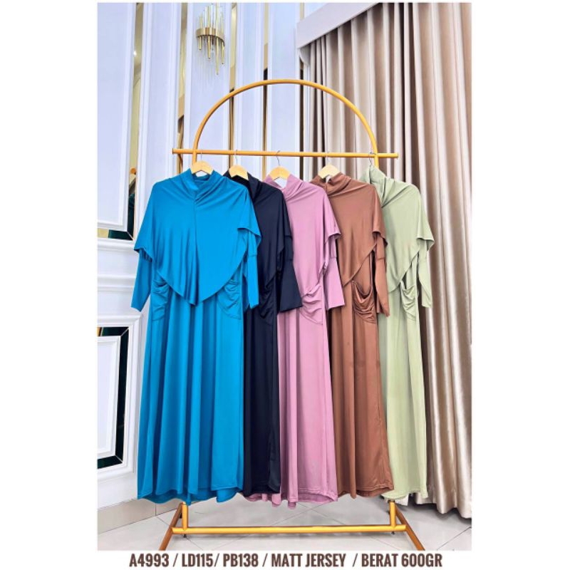 SET HIJAB GAMIS JERSEY PREMIUM
