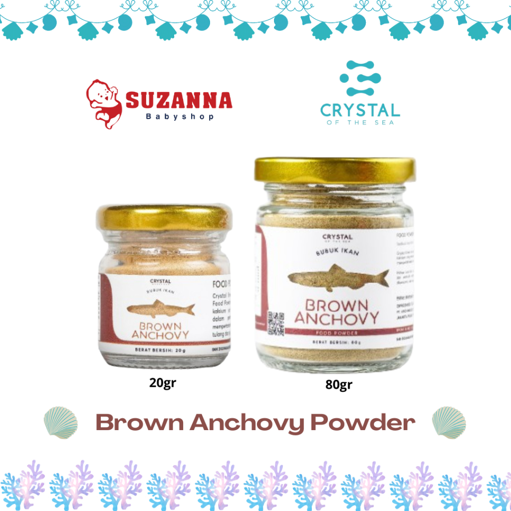 

Crystal of the Sea | Brown Anchovy Powder - Ikan Bilis / Bubuk Teri Jengki Kering - Bumbu Kaldu Penyedap MPASI Premium