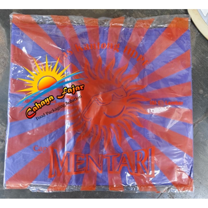 Kantong Plastik Kresek 35Cm Warna Ungu Merk Mentari