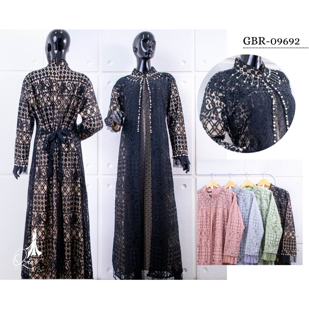 Ozias - Gamis Brokat Jumbo Fimela 09692 I Gamis Kondangan Jumbo I Fashion Muslimah