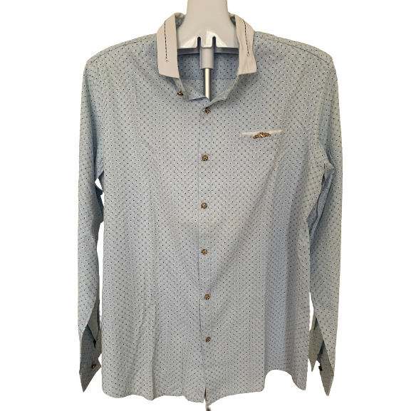 Preloved Kemeja Korea Pria Warna Biru Size XXL (Slim Fit)