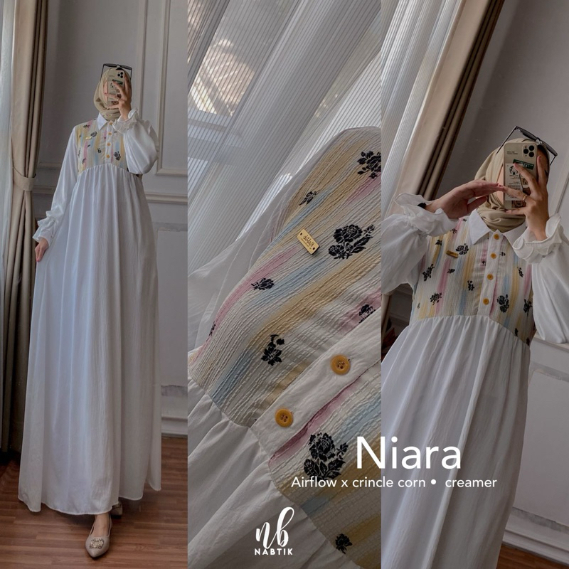 NIARA gamis original Nabtik gamis krinkle by nabtik original termurah