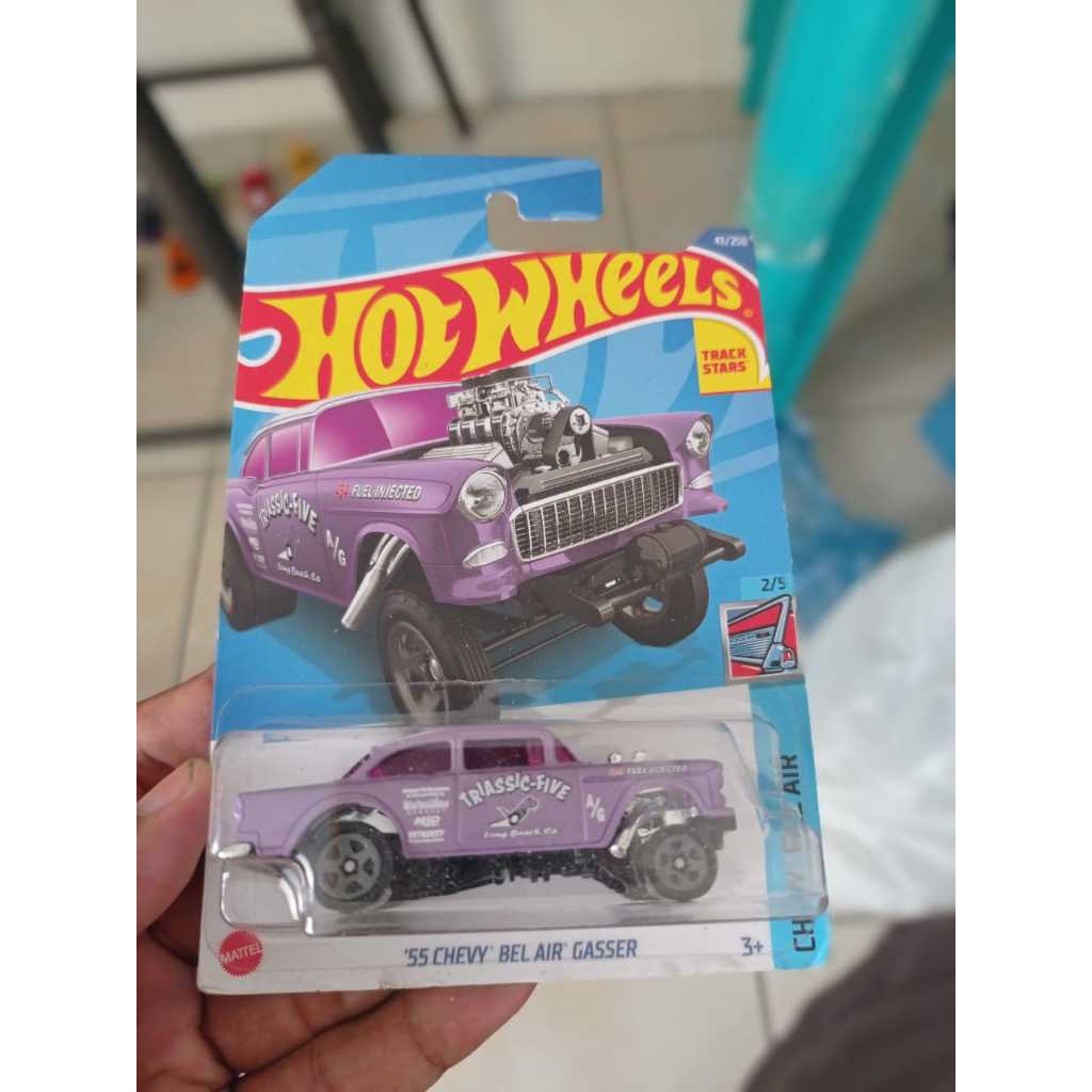 Hotwheels  55 chevy bel air gasser triassic five ungu Purple