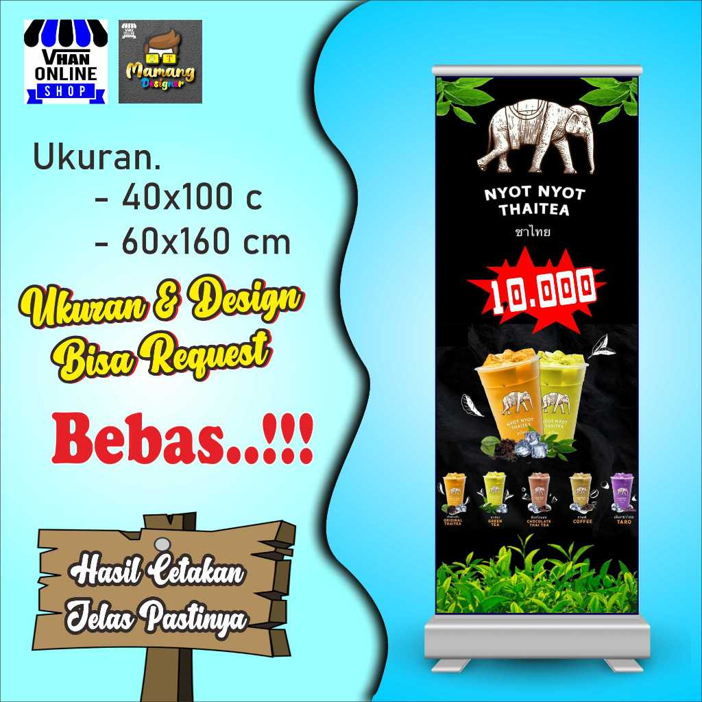 Spanduk, Banner, Mmt Thai Tea, Nyot Nyot Thai Tea, Keren