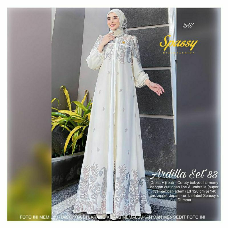 GAMIS PESTA MEWAH ELEGAN SET HIJAB TERBARU / R FASHION / Biore Set / SETELAN WANITA / MODEL SPASSY /