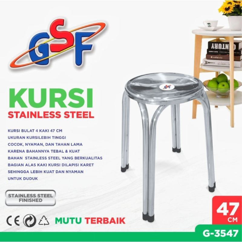 Kursi Stainless GSF 3547 Kursi Stainless Serbaguna Kursi Stainless Bangku Bakso stainless