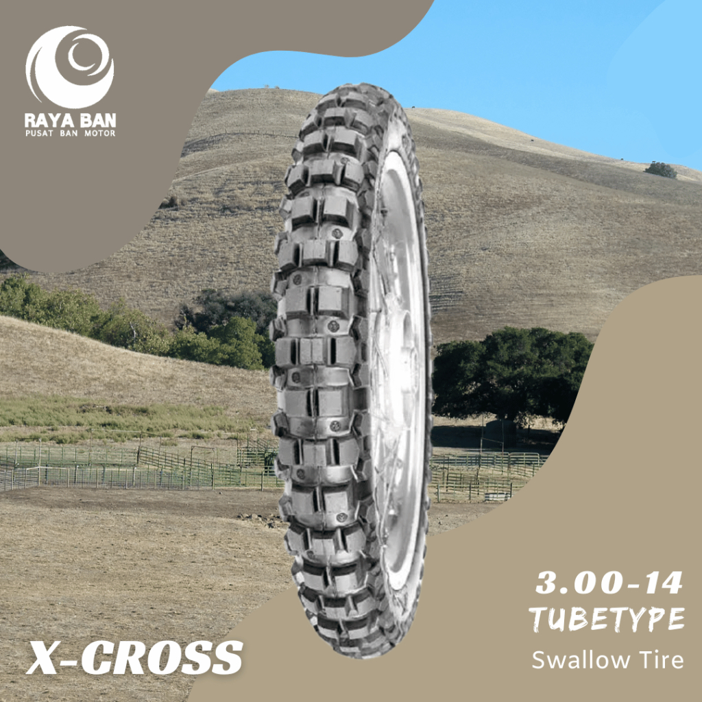 Ban Motor Swallow X-Cross 300-14 TT Tubetype 3.00-14 Trail Cross Tahu Cangkul Trabas