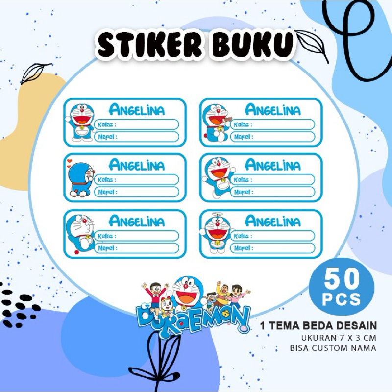 

Stiker Label Nama Buku Custom Tema Doraemon