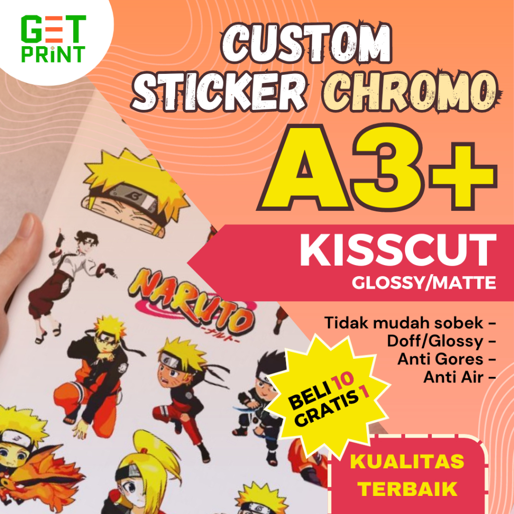 

CUSTOM STICKER CHROMO A3+ | STICKER LOGO, KEMASAN, LABEL, DLL