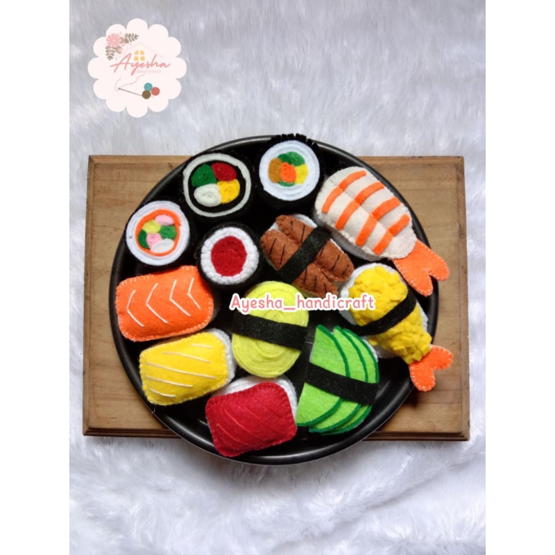 Mainan sushi flanel / sushi flanel / mainan edukasi sushi toys flanel